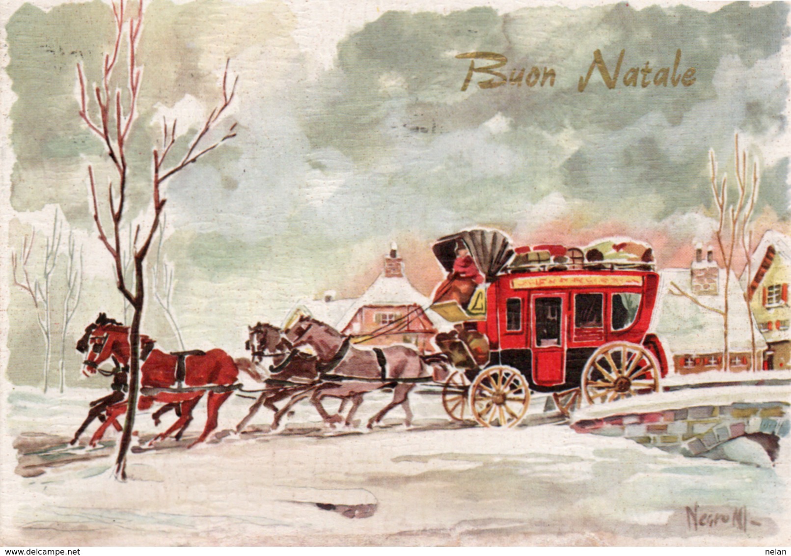 BUON NATALE-NEGRO  M.  VIAGGIATA -F.G - Altri & Non Classificati