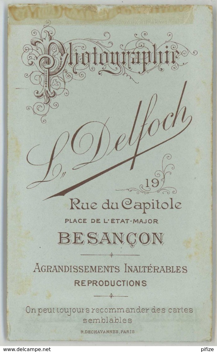 CDV Militaire 1890-1900 L. Delfoch à Besançon . 60 Sur Le Col . - Anciennes (Av. 1900)