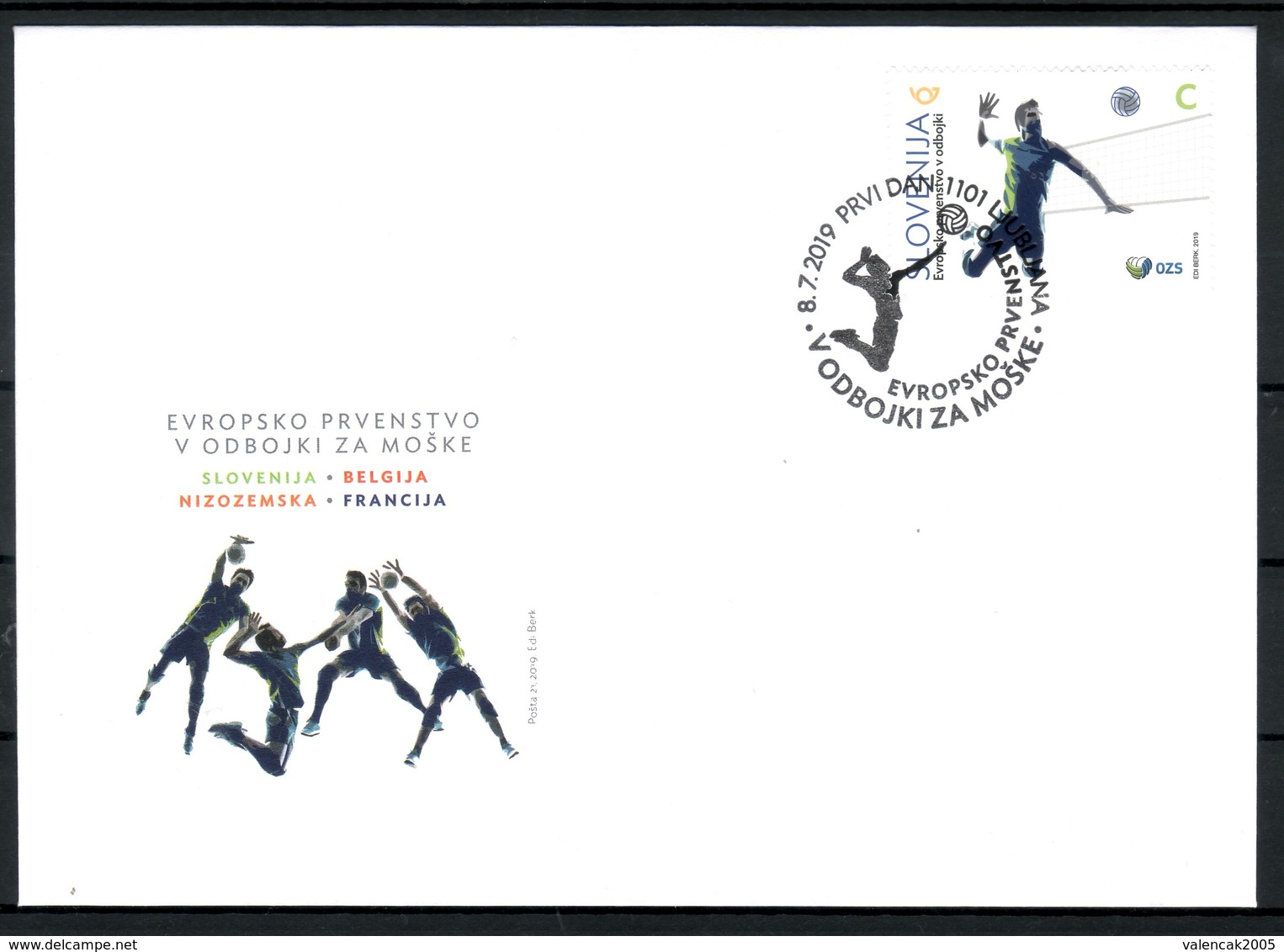 3333 D48 Slovenia 2019 FDC Sport European Volleyball Championship - Volleyball