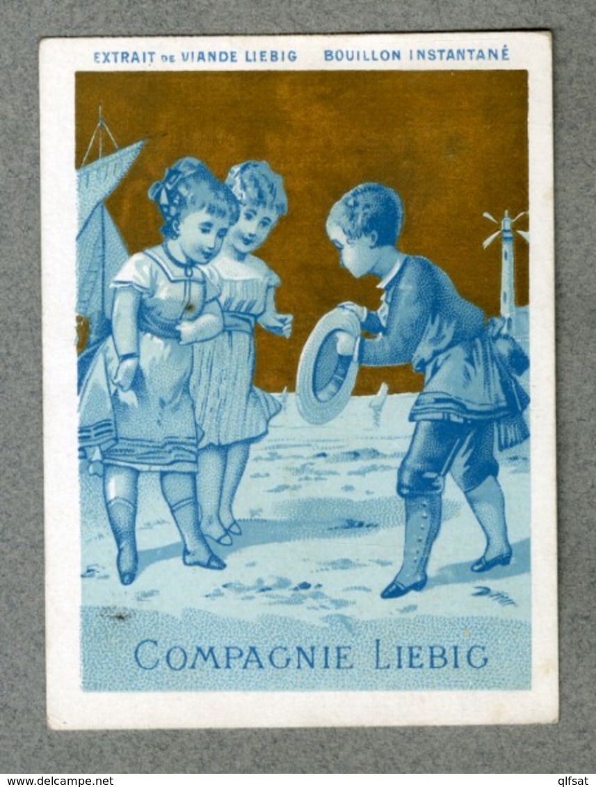 Chromo Liebig S5 S 5 Enfants Bleu Or Bord De Mer Seaside Plage DANGIVILLE 1872 - Liebig
