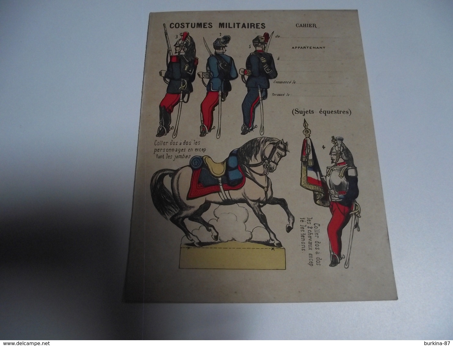 Protège Cahiers, Armée Française, Costumes Militaires Sujets Equestres, N° 2 - Collections, Lots & Series