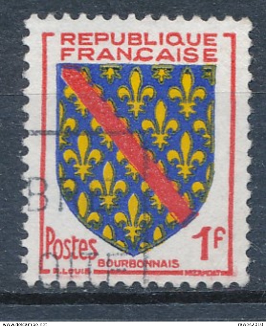 Frankreich 1 F. Gest. Wappen Bourbonnais Lilien - Briefmarken