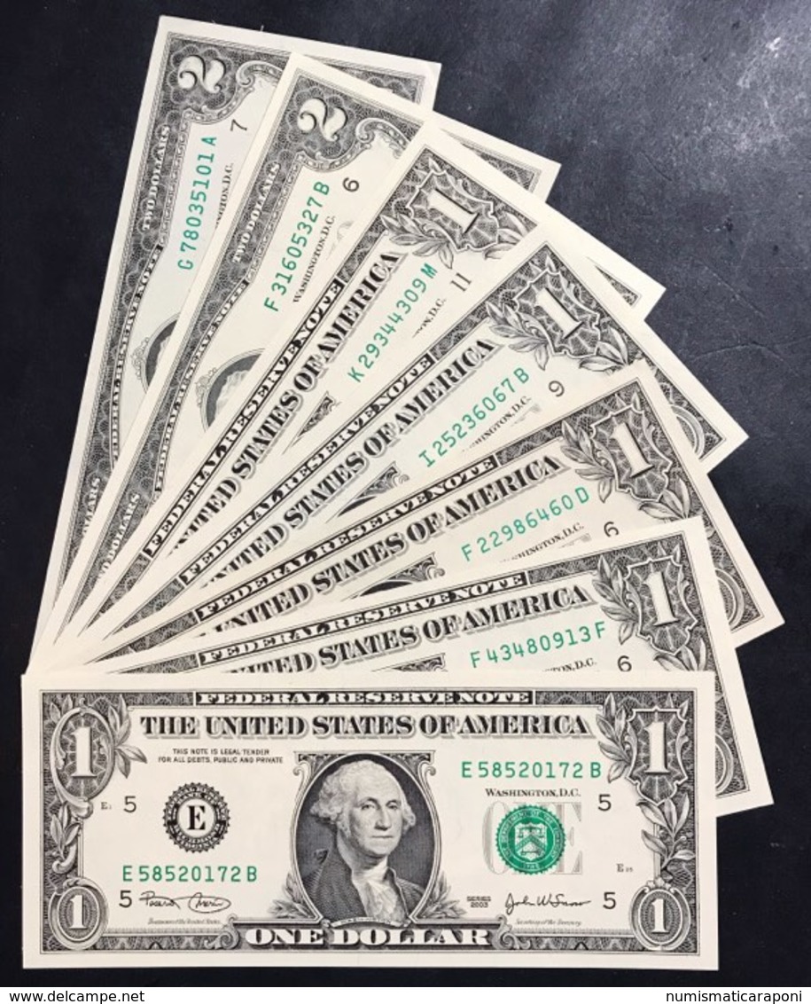 Usa 1 $ A 1988a - 93 + B 88a 95 99 06 + C 03 + E 99 03 03a + F 85 03 Lotto.2645 - Billetes De Estados Unidos (1928-1953)