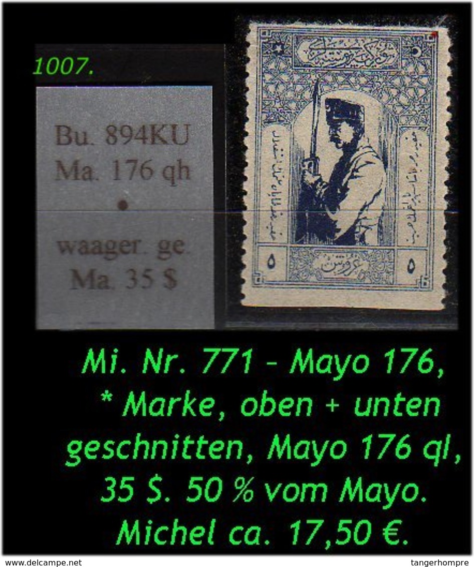 EARLY OTTOMAN SPECIALIZED FOR SPECIALIST, SEE...Mi. Nr. 771 - Mayo 176 KU - Mayo 176 Qh -R- - Neufs