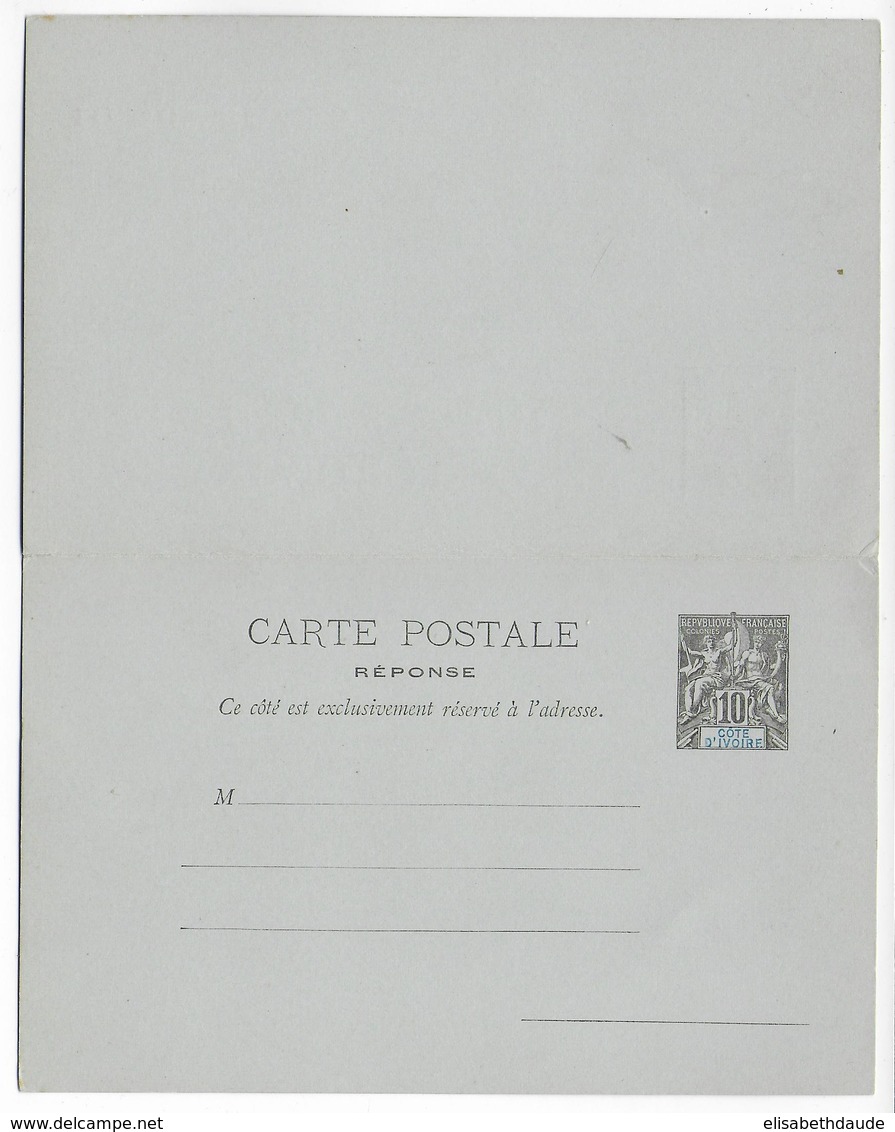 COTE D'IVOIRE - CARTE  ENTIER TYPE GROUPE NEUVE AVEC REPONSE PAYEE - Cartas & Documentos