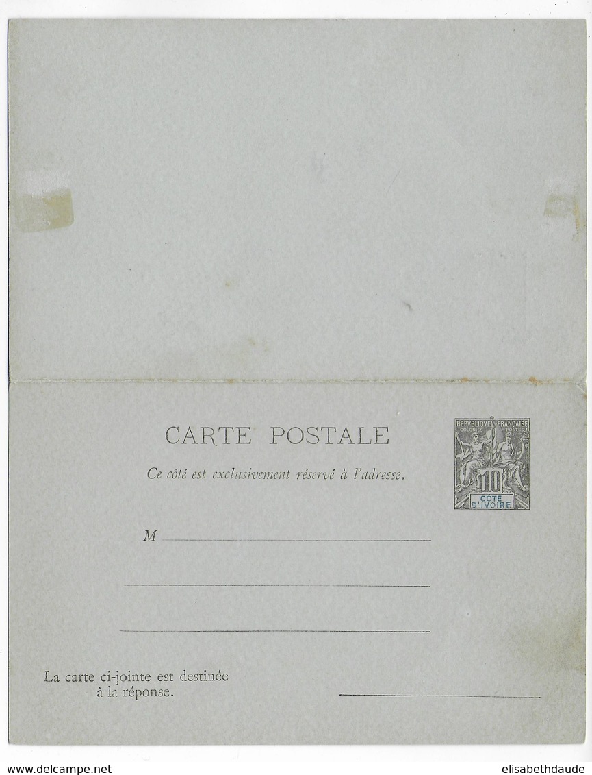 COTE D'IVOIRE - CARTE  ENTIER TYPE GROUPE NEUVE AVEC REPONSE PAYEE - Storia Postale