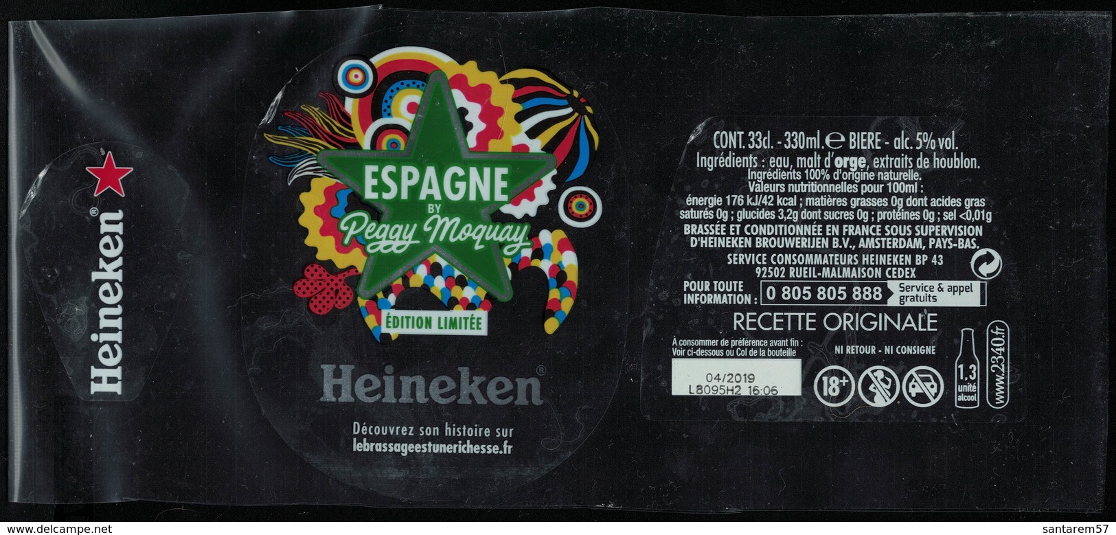 France Lot 3 Étiquettes Bière Beer Labels Bière Heineken Espagne By Peggy Moquay - Birra