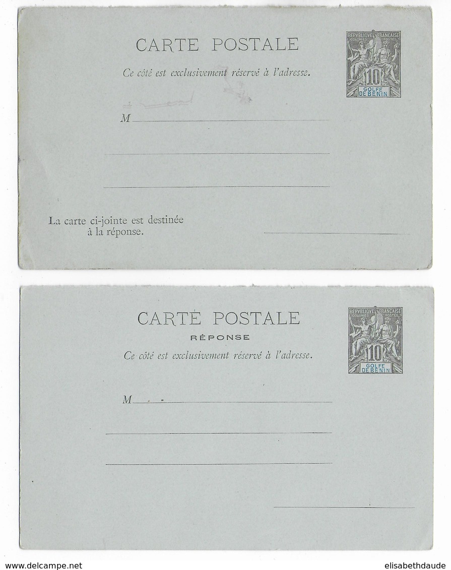 BENIN - CARTE  ENTIER TYPE GROUPE NEUVE AVEC REPONSE PAYEE (PARTIES SEPAREES) - Storia Postale