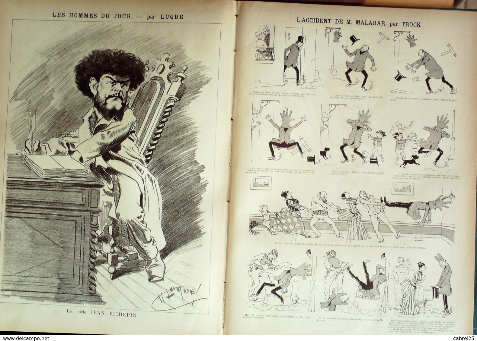 LA CARICATURE-1886-359-ACTUALITES PARISIENNES-DRANER-POETE JEAN RICHEPIN/LUQUE TROCK FOX JOB - Magazines - Before 1900