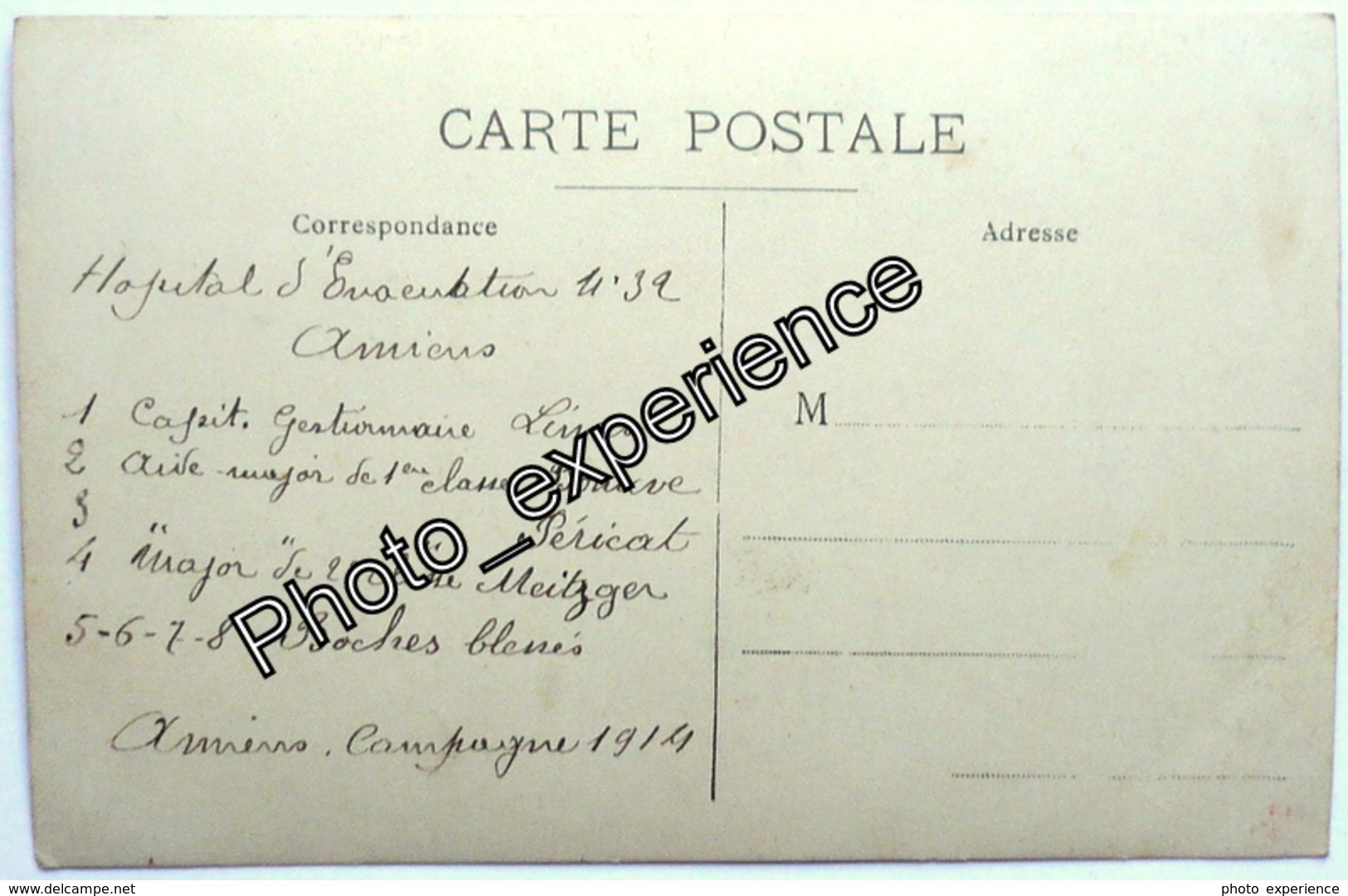 CPA Carte Photo Guerre 14-18 Militaire Hopital Blessé Prisonnier WW1 AMIENS Somme 80 - Amiens