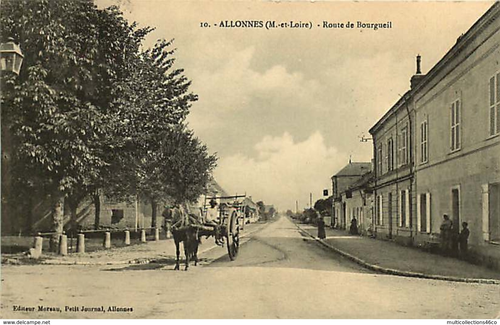 #080719 - 49 ALLONNES Route De Bourgueil - Attelage Cheval Charrette - Allonnes