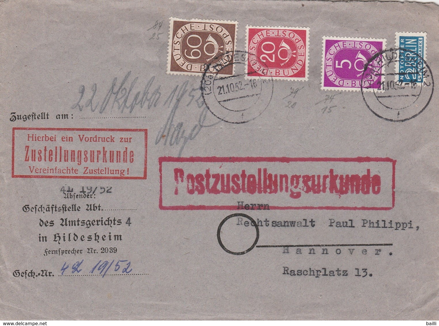 Allemagne Lettre Hildesheim 1952 - Covers & Documents