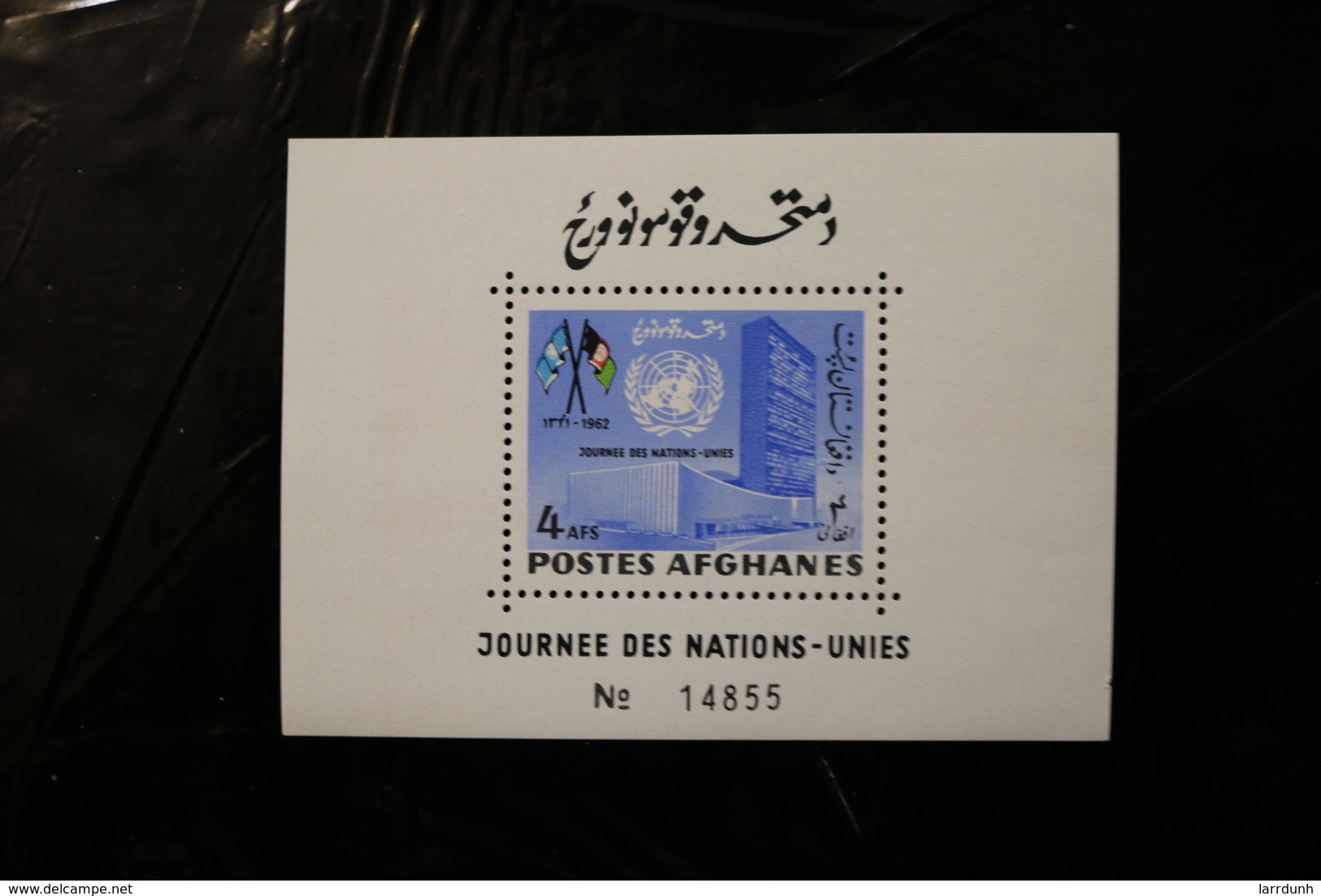 Afghanistan UN Headquarters NY Flags UN Afghanistan Souvenir Sheet Block MNH 1962 A04s - Afghanistan