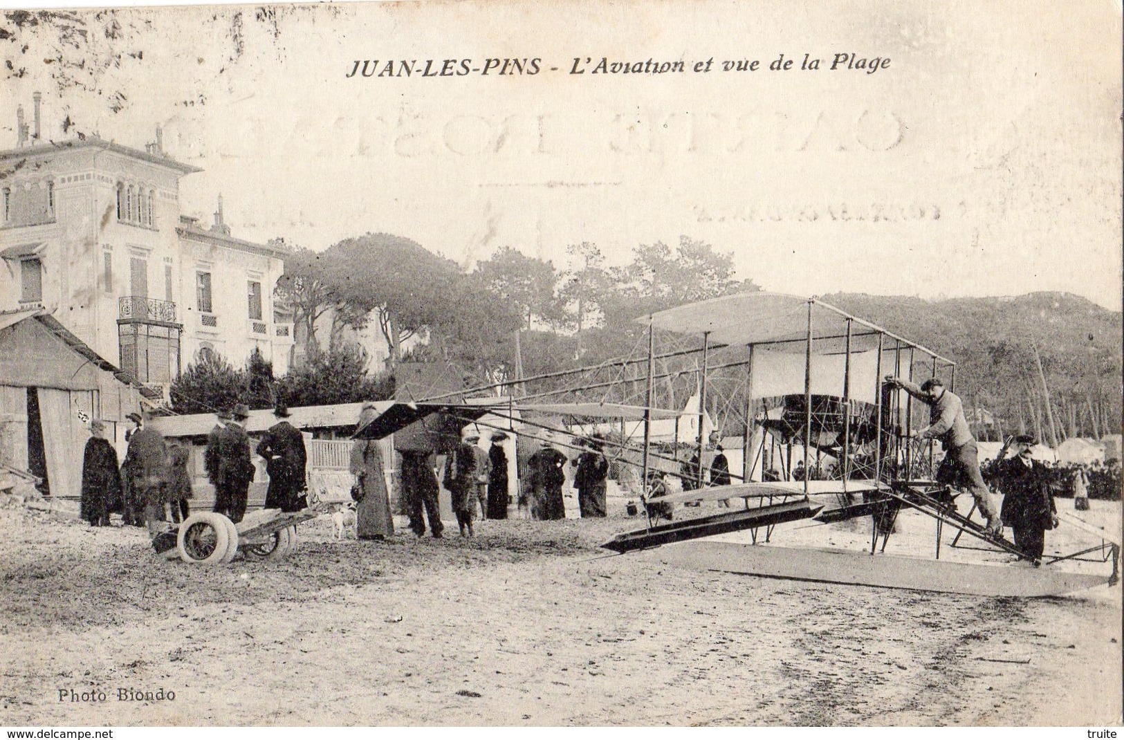 ANTIBES QUARTIER DE JUAN-LES-PINS L'AVIATION ET VUE DE LA PLAGE - Juan-les-Pins