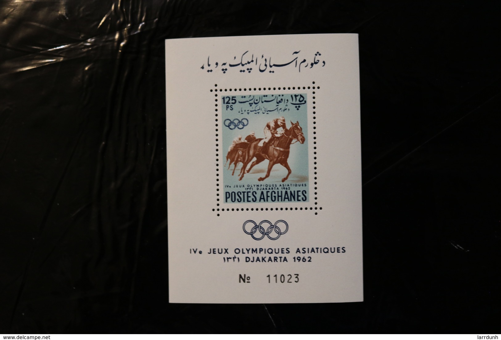 Afghanistan Horse Racing Djakarta Olympics Souvenir Sheet Block MNH 1962 A04s - Afghanistan