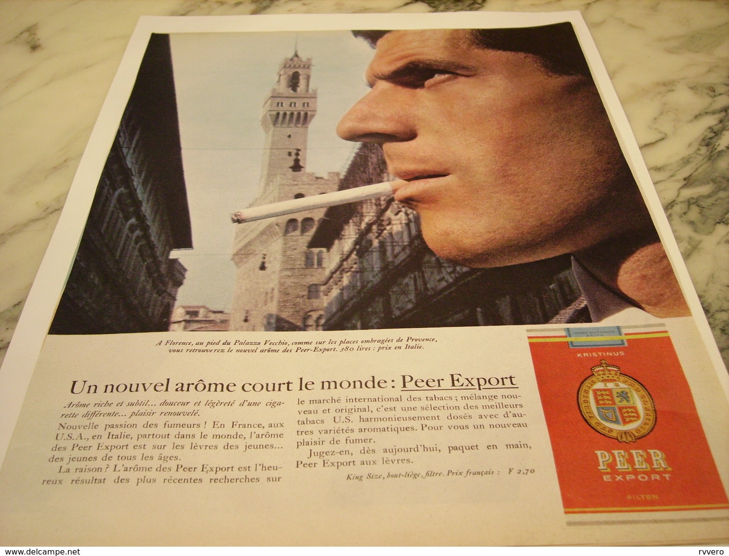 ANCIENNE PUBLICITE  FLORENCE NOUVEL AROME CIGARETTE PEER EXPORT 1963 - Autres & Non Classés