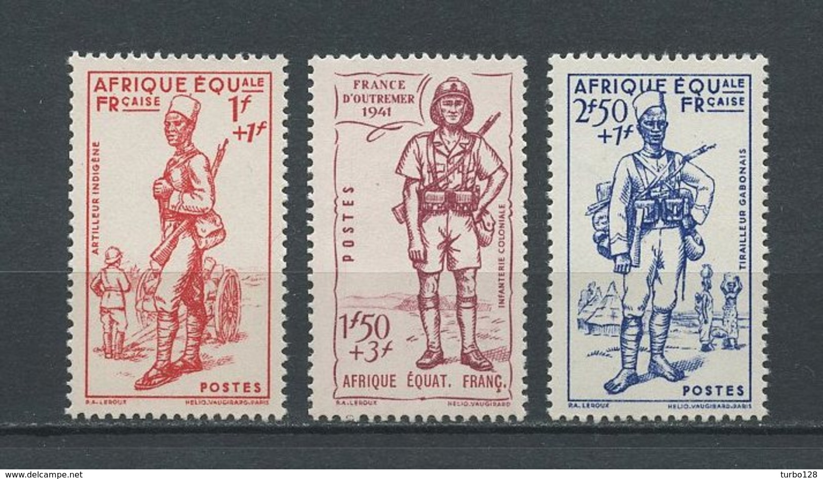 AEF 1941  N° 87/89 **  Neufs MNH  Superbes C 12,60 € Défense De L' Empire Artilleur Infanterie Tirailleur - Ungebraucht