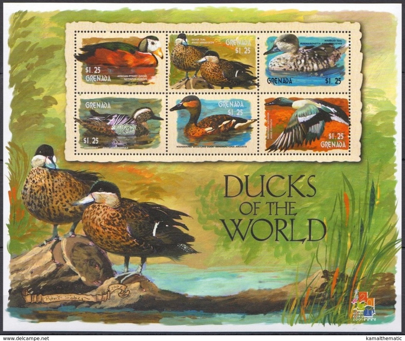 Grenada 2001 MNH SS, Female Flig, Ducks, Waterfowl, Birds -   ( - Patos