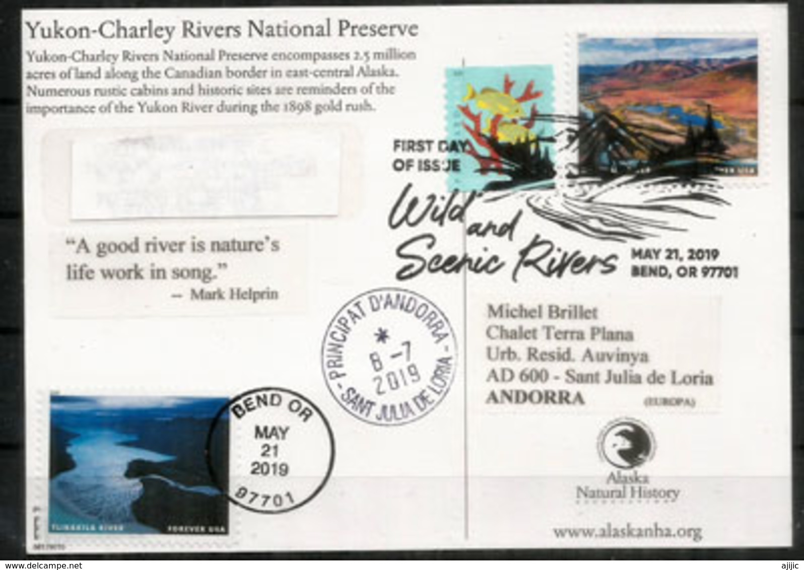 Wild & Scenic Rivers USA (Tlikakila River) Alaska. Yukon-Charley Rivers National Preserve. FDC May 21,2019 - 2011-...