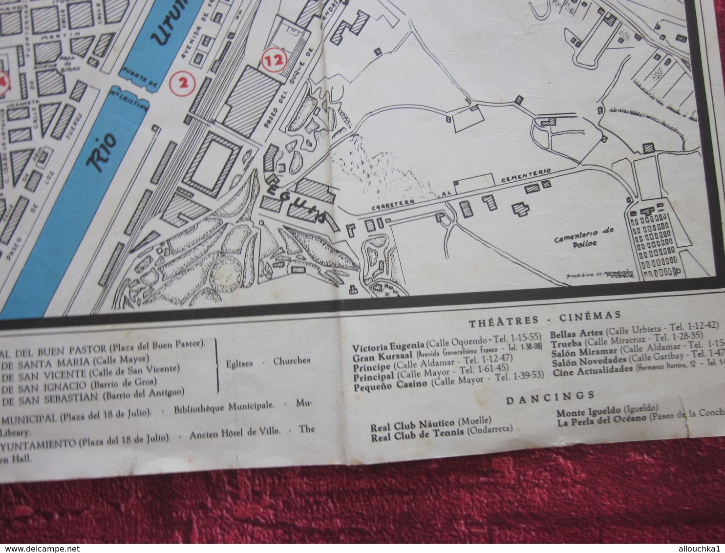 1950 Guía Turística Guía Turística EXCELSIOR HOTEL SAN SEBASTIAN  Dépliant Guide Plans Touristiques