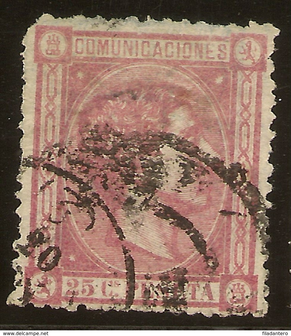 España Edifil 166 (º) 25 Céntimos Rosa  Alfonso XII  1875   NL1555 - Usados