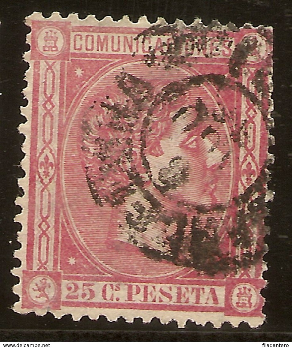 España Edifil 166 (º) 25 Céntimos Rosa  Alfonso XII  1875   NL1555 - Usados