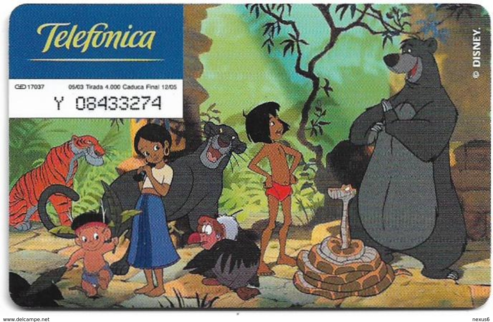 Spain - Telefónica - Disney El Libro De La Selva 2 - Mowgli  - P-535, 05.2003, 4.000ex, Used - Private Issues