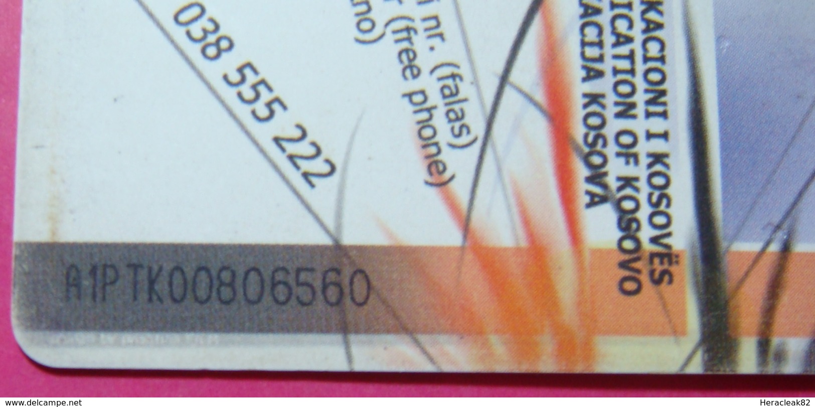 Big Numbers Kosovo CHIP PHONE CARD 5 EURO Operator PTK VALA900. Serial # 00806560 *TURKISH INSTRUMENT CIFTELI* - Kosovo