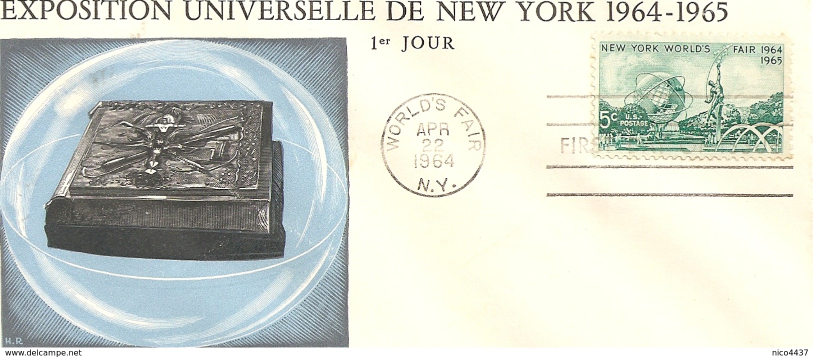 Enveloppe Exposition Universelle De New York 1964 1965 1 Er Jour - Sammlungen & Lose