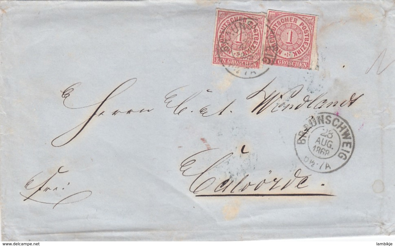 AD Nord Deutscher Postbezirk Brief 1868 - Autres & Non Classés