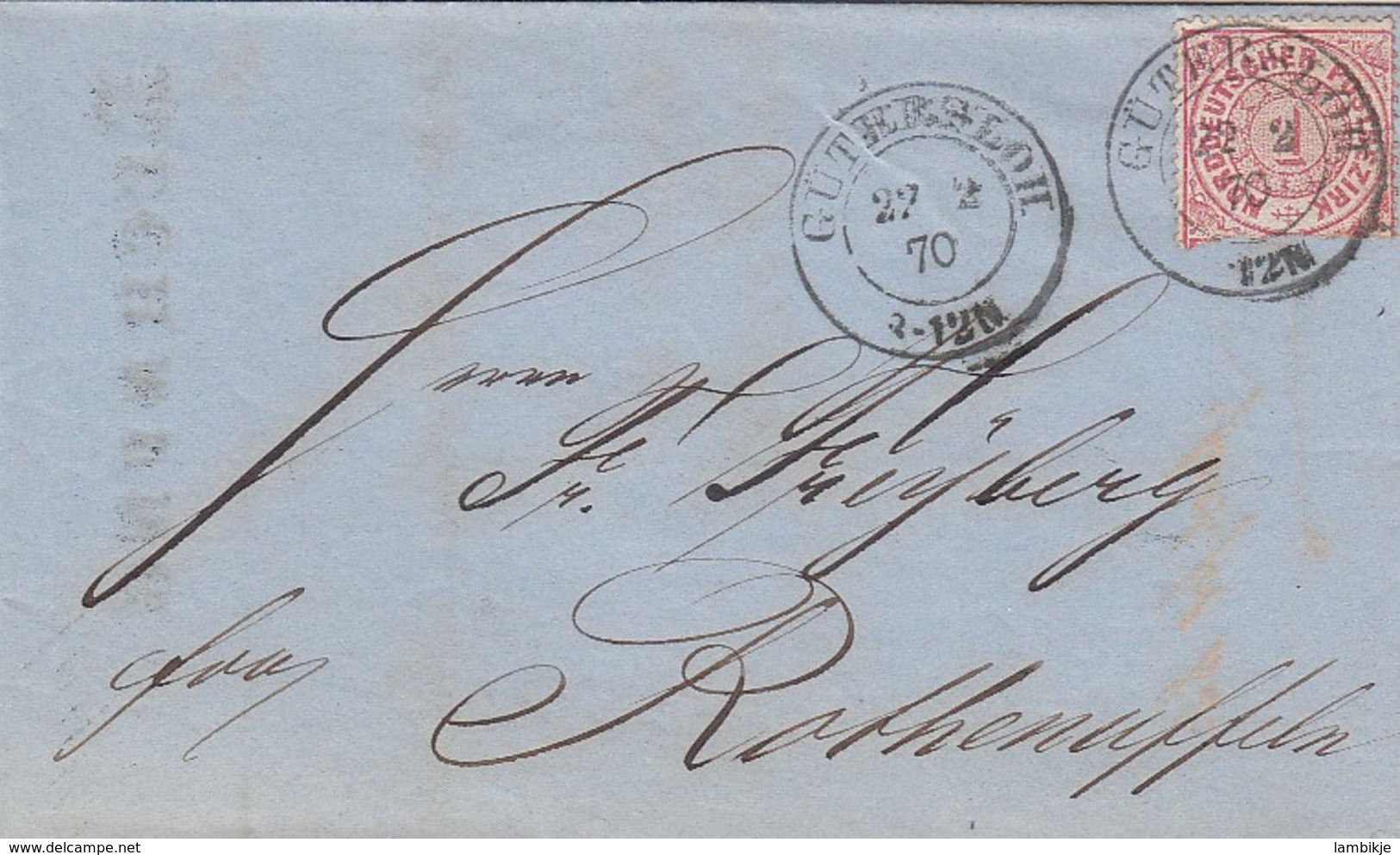 AD Nord Deutscher Postbezirk Brief 1870 - Autres & Non Classés