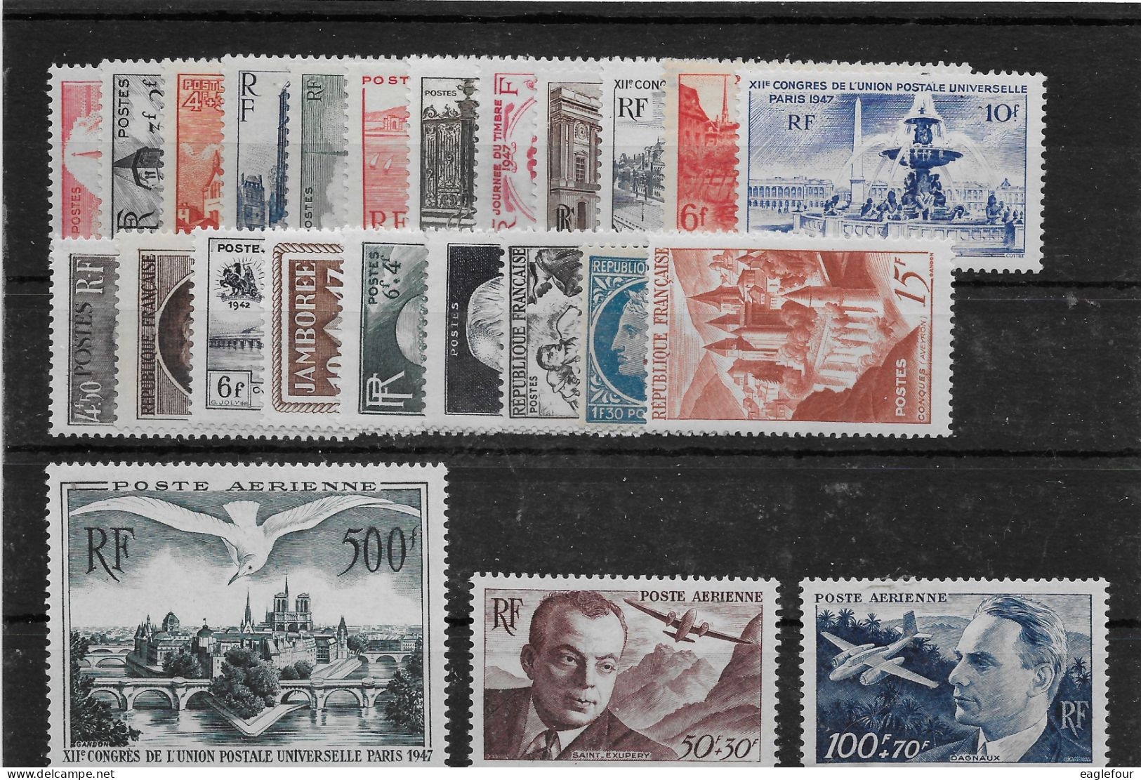 Année 1947 Complète N° 772 à 792 + PA 20 à 22 ** TTBE - Cote Y&T 2024 De 102 € - 1940-1949