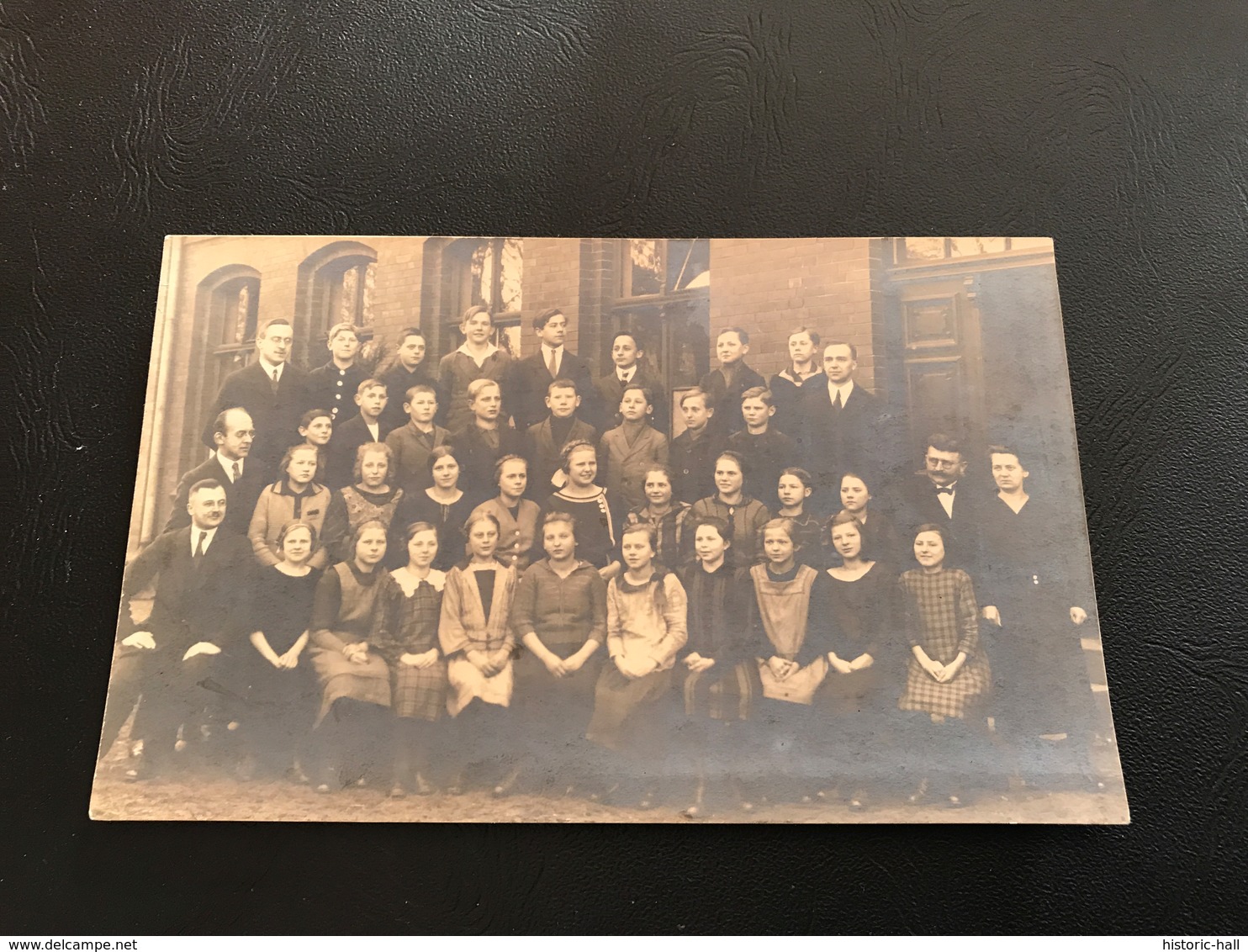 Carte Photo Classe Mixte Et Leurs Professeurs  - Rudolf Gentsch BERLIN Friedrichshagen 1924-25 - Grupo De Niños Y Familias