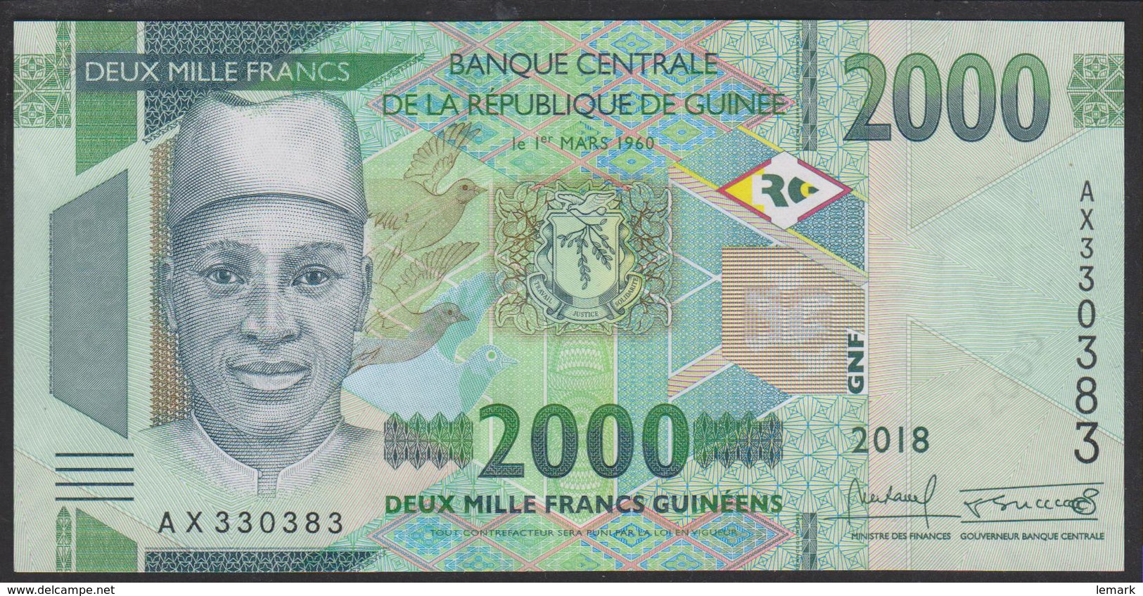 Guinea 2000 Francs 2018 Pew UNC - Guinea