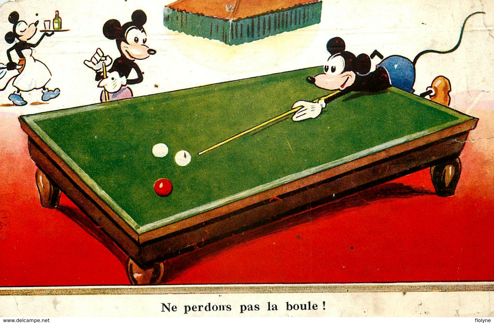 WALT DISNEY - Illustrateur John WILLS - " Mickey Au Billard " - Altri & Non Classificati