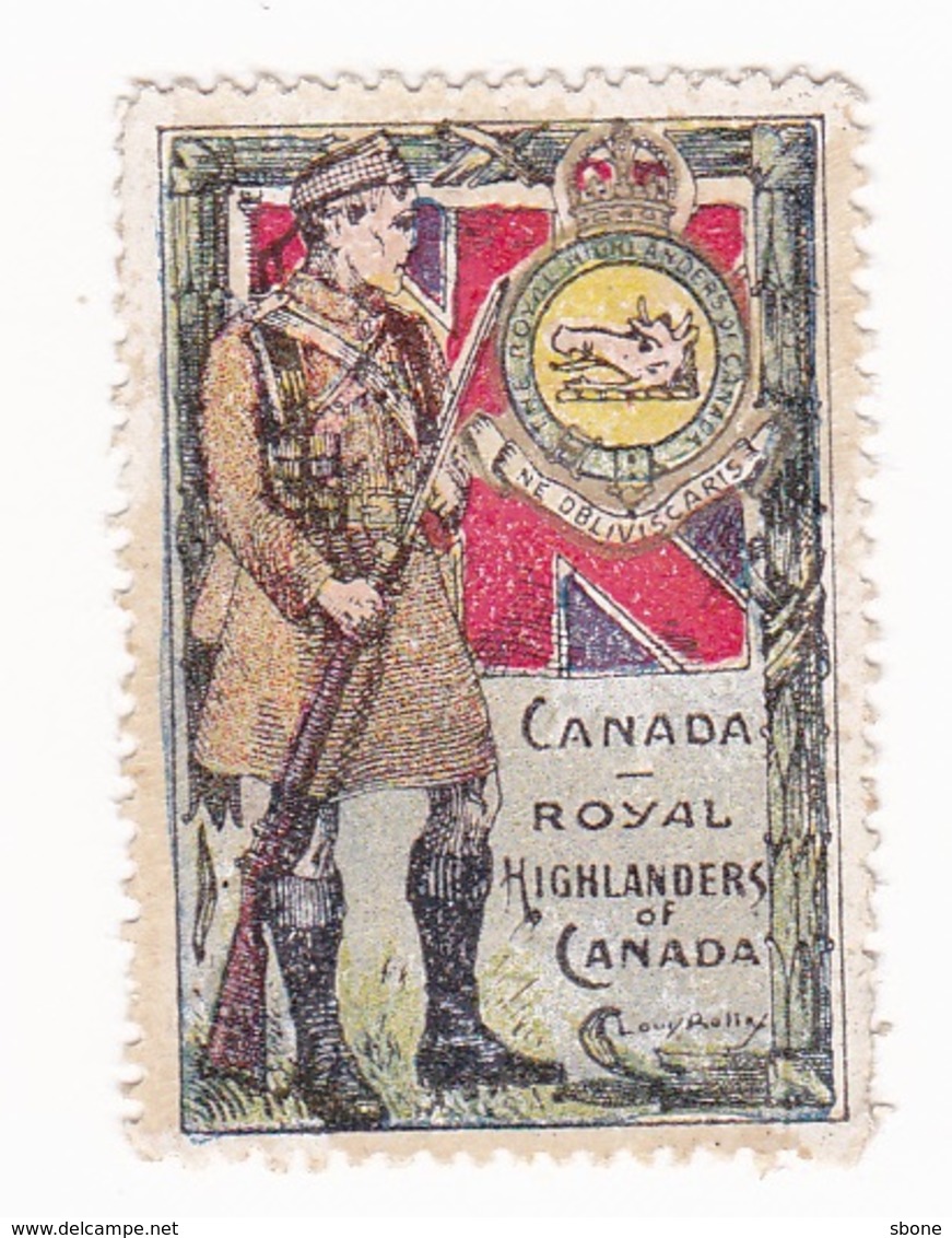 Vignette Militaire Delandre - Canada - Royal Highlanders - Vignette Militari