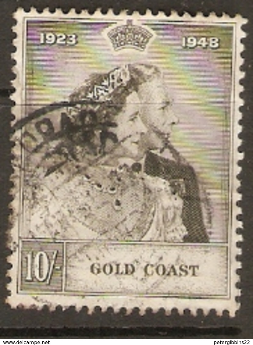 Gold Coast  1948    SG 148 10/-  Silver Wedding  Fine Used  Horizontal Crease See Reverse - Costa De Oro (...-1957)