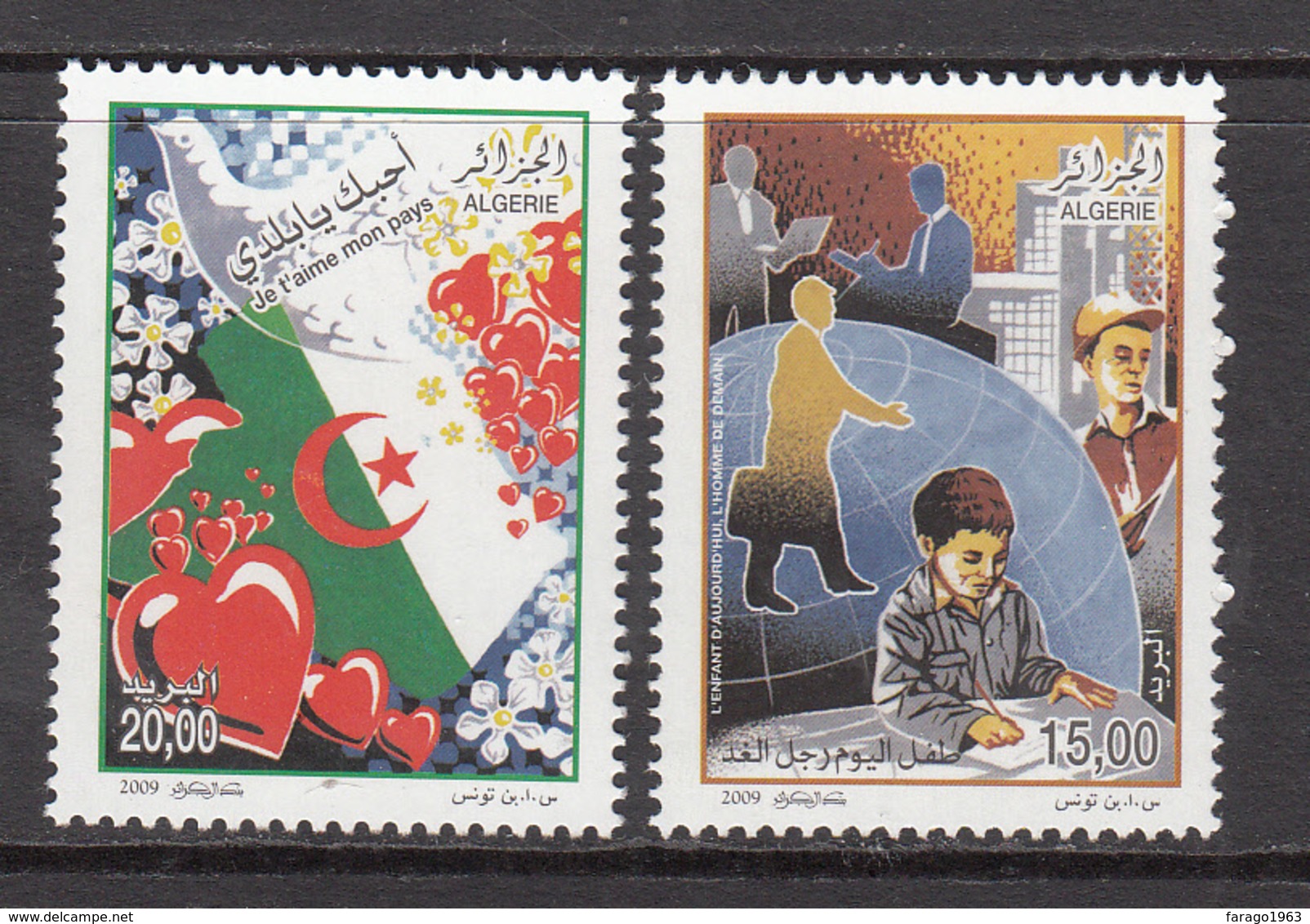 2009 Algeria Algerie  I Love My Country Complete Set Of 2 MNH - Algeria (1962-...)