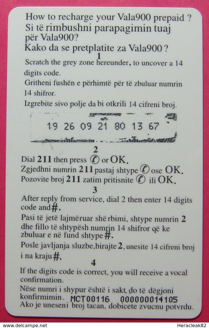 Kosovo Prepaid Phonecard, 100 DM. Operator VALA, *Kosovo Map*, VERY RARE, Serial # 19...., Few Remains - Kosovo