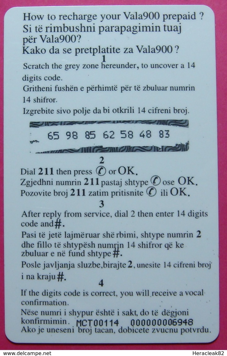 Kosovo Prepaid Phonecard, 100 DM. Operator VALA, *Kosovo Map*, VERY RARE, Serial # 65...., Few Remains - Kosovo