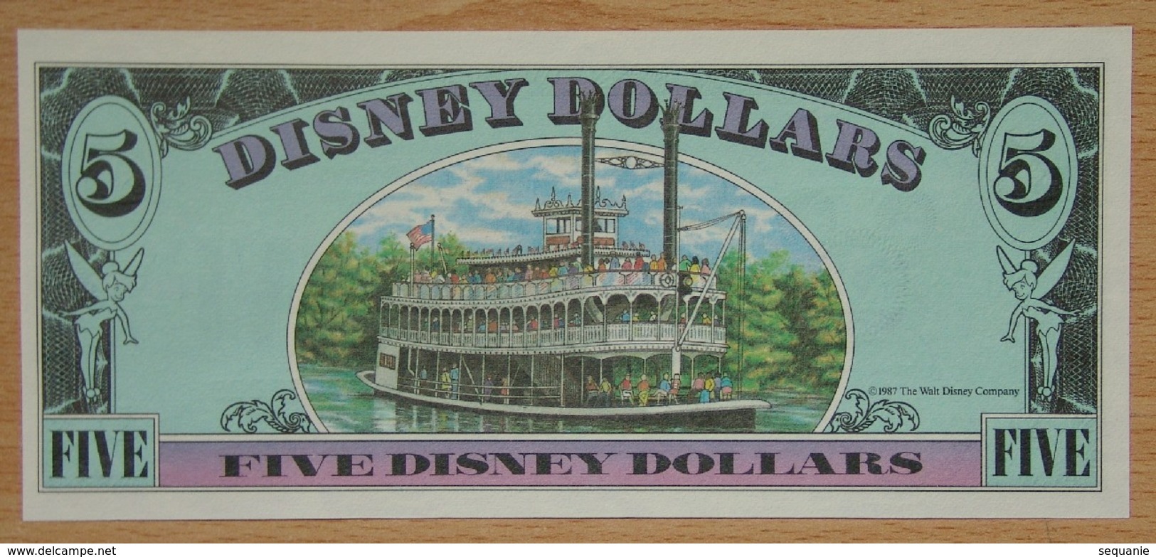 Etat-Unis D'Amérique 5 Disney Dollars 1987 Revers Bateau - Collections