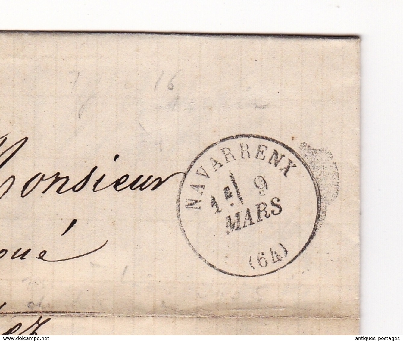 Lettre 1871 Navarrenx Pyrénées Atlantiques Orthez Émission De Bordeaux Cérès 20 Centimes Estaniol Avoué Cazaux - 1870 Ausgabe Bordeaux