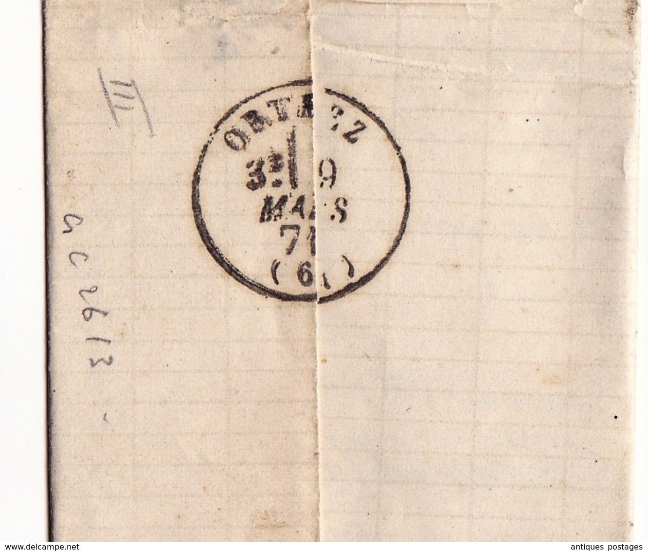 Lettre 1871 Navarrenx Pyrénées Atlantiques Orthez Émission De Bordeaux Cérès 20 Centimes Estaniol Avoué Cazaux - 1870 Uitgave Van Bordeaux