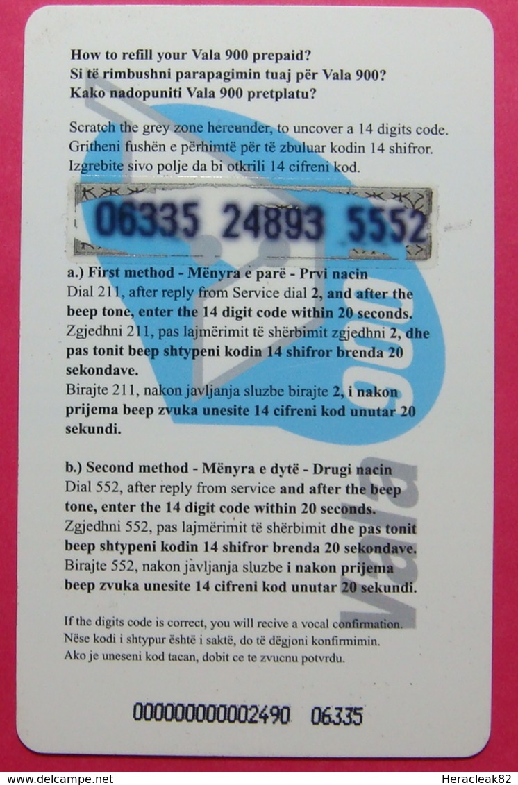 Kosovo Prepaid Phonecard, 10 Euro. Operator VALA, *Big Egg & 2 Girls*, Serial # 06...... - Kosovo