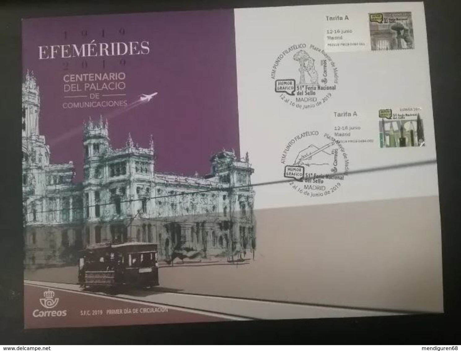 ESPAGNE SPANIEN SPAIN ESPAÑA 2019 51 ANIV CONMEMORATIVE NATIONAL STAMPDAY FDC - Briefe U. Dokumente