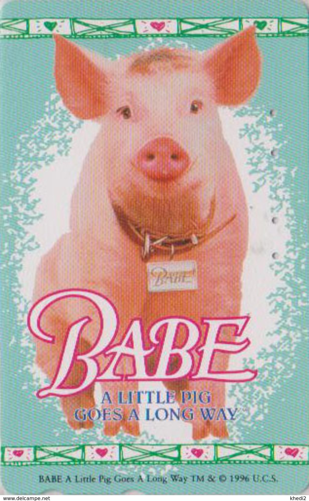 Télécarte JAPON / 110-011 - CINEMA - BABE * COCHON * - A LITTLE PIG GOES A LONG WAY - MOVIE JAPAN Phonecard - 11416 - Cinéma