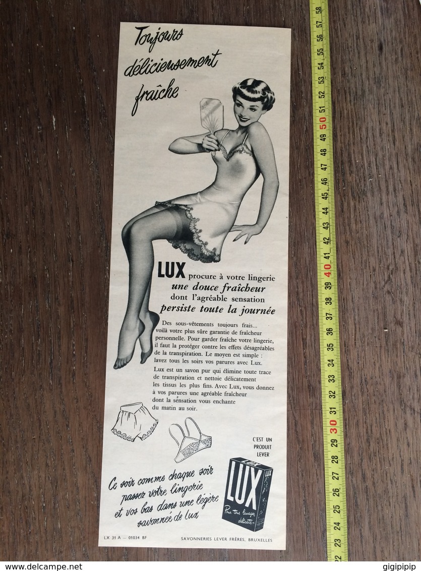 1932 PUBLICITE SAVONS LUX SAVONNERIES LEVER FRERES BRUXELLES PIN UP PINUP - Collections