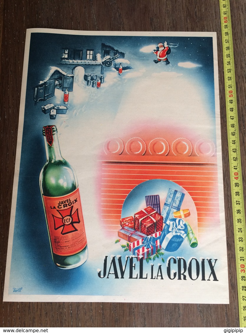 1932 MAGNIFIQUE PUBLICITE JAVEL LA CROIX JOYEUX NOEL LE PERE NOEL - Collections