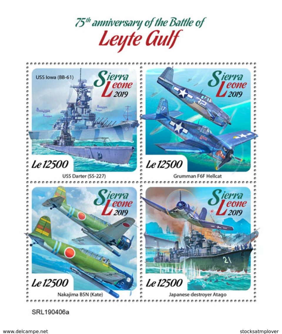 Sierra Leone 2019      Battle Of Leyte Gulf  ， World War II   S201904 - Sierra Leone (1961-...)