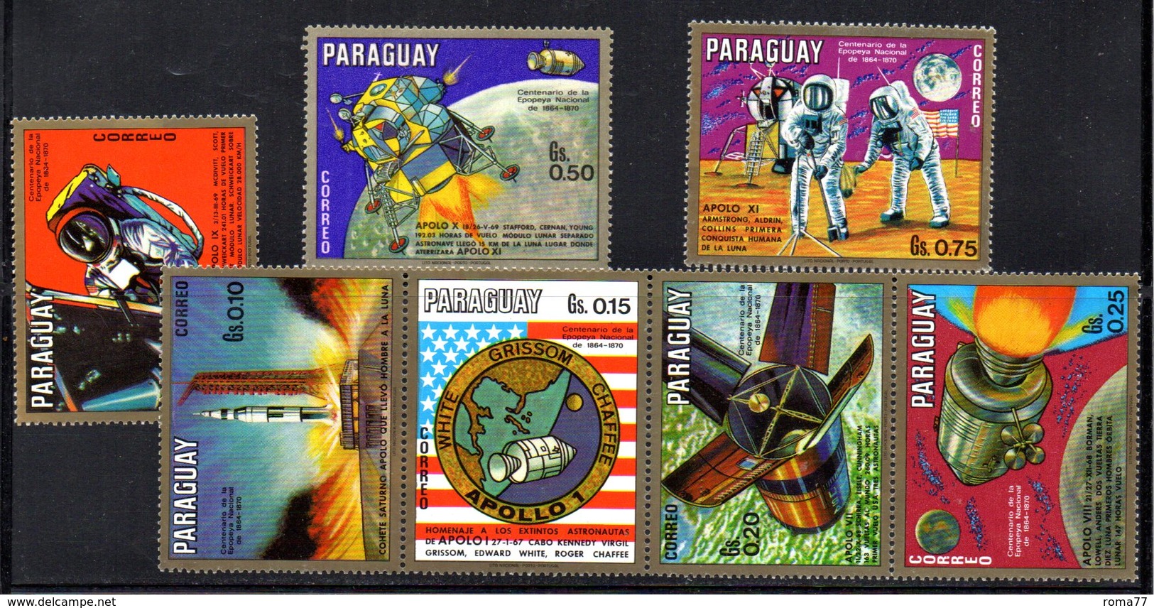 Z1066 - PARAGUAY ,  Serie Con Gomma Integra ***  MNH  (2380A) . APOLLO - Sud America